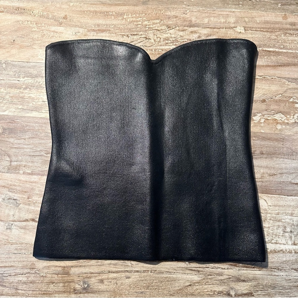 Zara Faux Leather Corset Top Black SZ Medium Goth Witchy Sexy NWOT